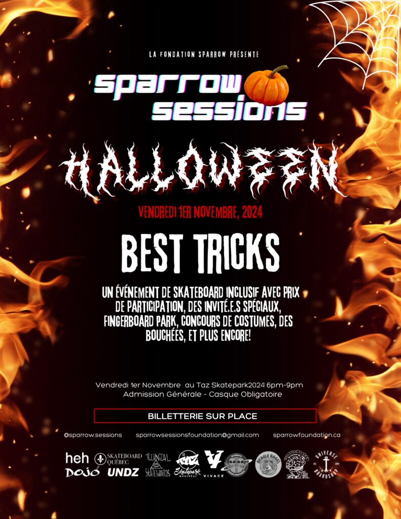 Sparrow Sessions Halloween 2024 Le Taz Skatepark Skateboarding Event Montreal